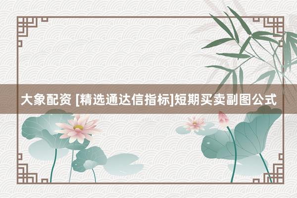 大象配资 [精选通达信指标]短期买卖副图公式