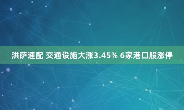 洪萨速配 交通设施大涨3.45% 6家港口股涨停