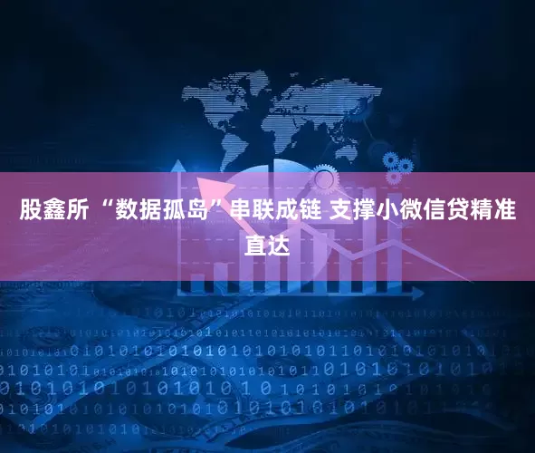 股鑫所 “数据孤岛”串联成链 支撑小微信贷精准直达